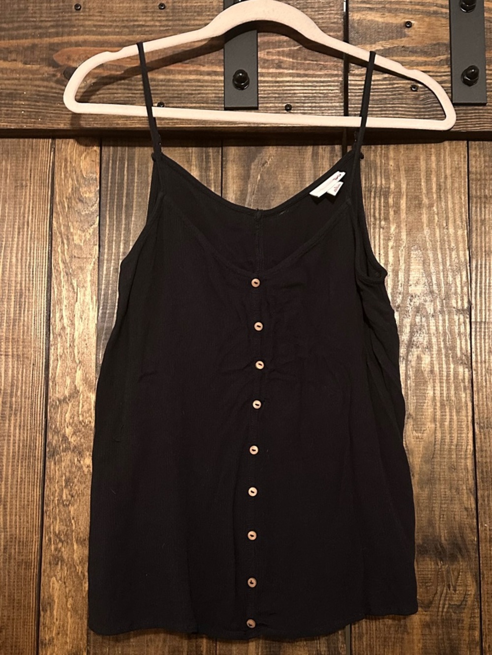 SO Black Button-Front Camisole